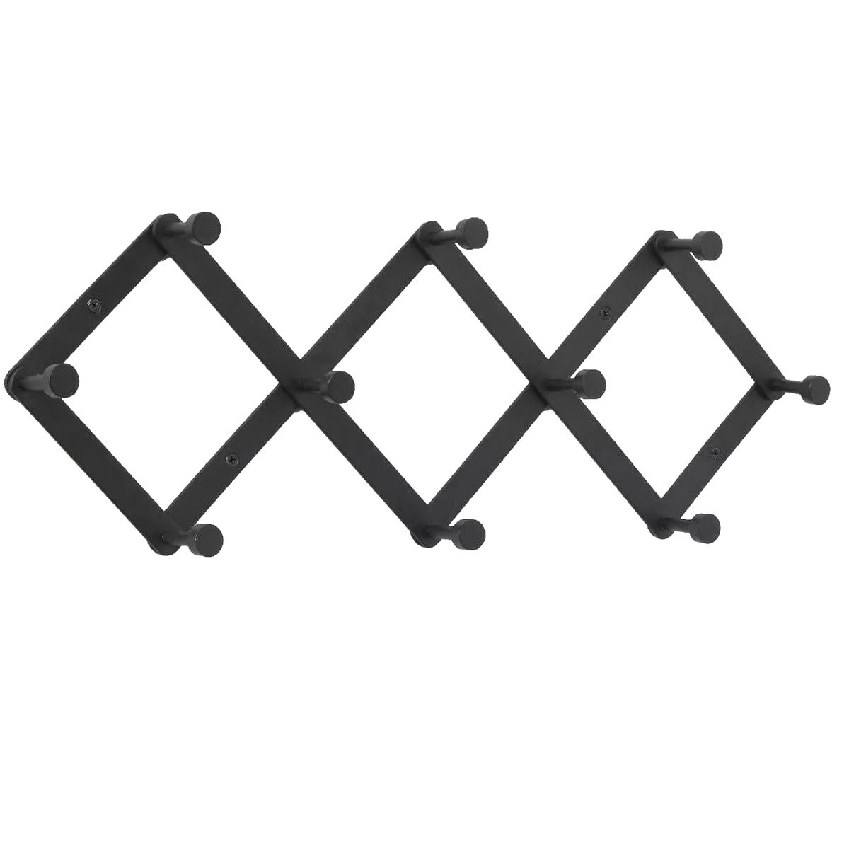 Wandmontierte Kleiderhakenleiste mit 10 Haken, Akkordeon-Design