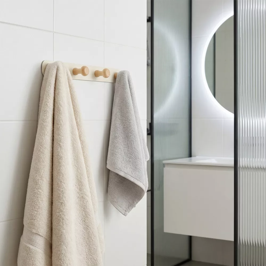 Wandkleiderhakenleiste aus Holz und Aluminiumlegierung